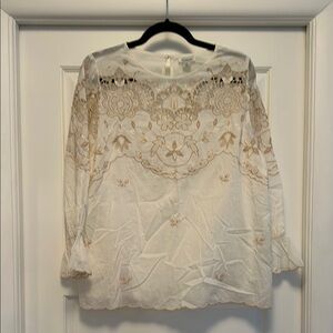 Sundance Elegant Cream Lace Women's Top L